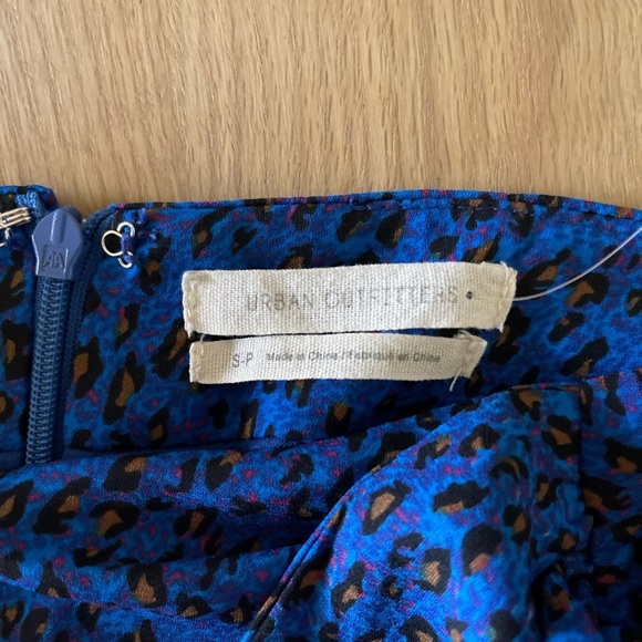 Urban Outfitters| Leopard Mila Printed Ruffle Mini Skirt in Blue, Animal Print!• - Picture 9 of 13